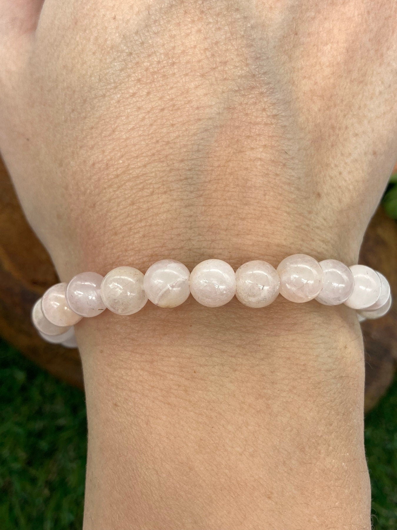 Rosenquarz Naturkristall 8MM Perlen Armbänder, Handgelenk Armband, Stretch Armband, Perlenarmband, handgemachtes Geschenk, Kristallarmband