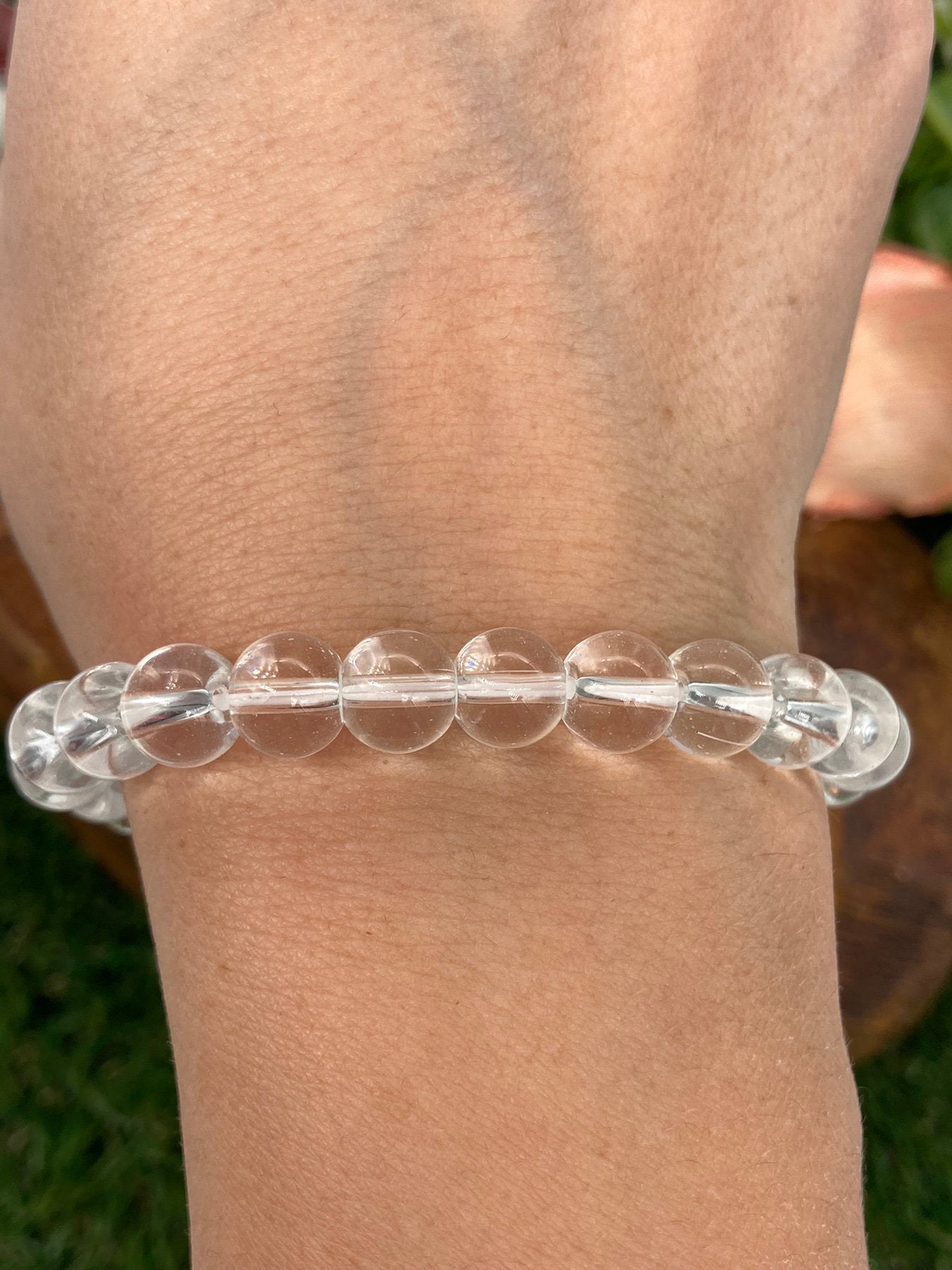 Clear Quartz Natural Crystal 8MM Βραχιόλια, Βραχιόλι καρπού, Strechy βραχιόλι, Βραχιόλι με χάντρες, Χειροποίητο Δώρο, Κρυστάλλινο Βραχιόλι