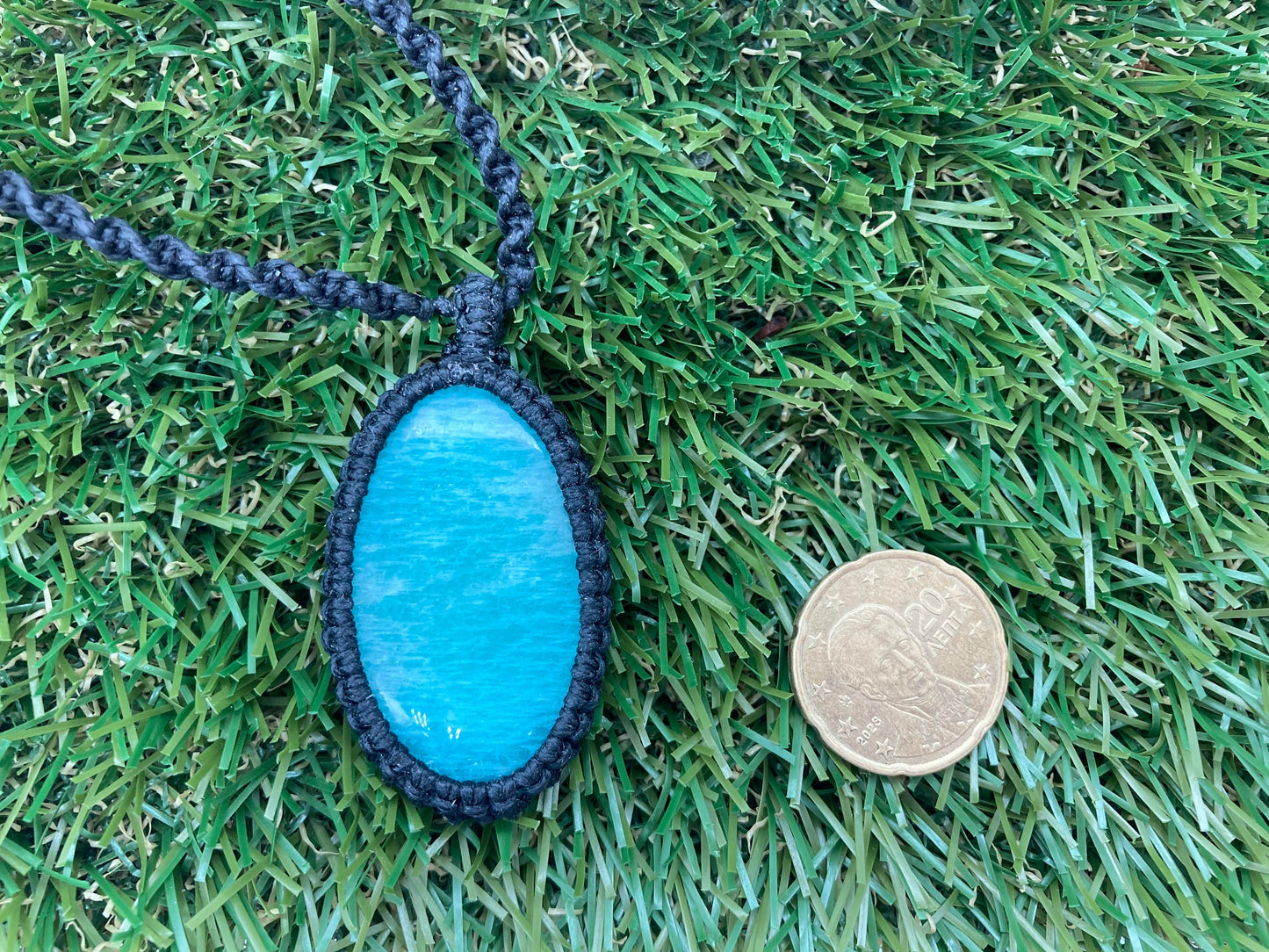 Κολιέ μακραμέ από κρύσταλλο Amazonite