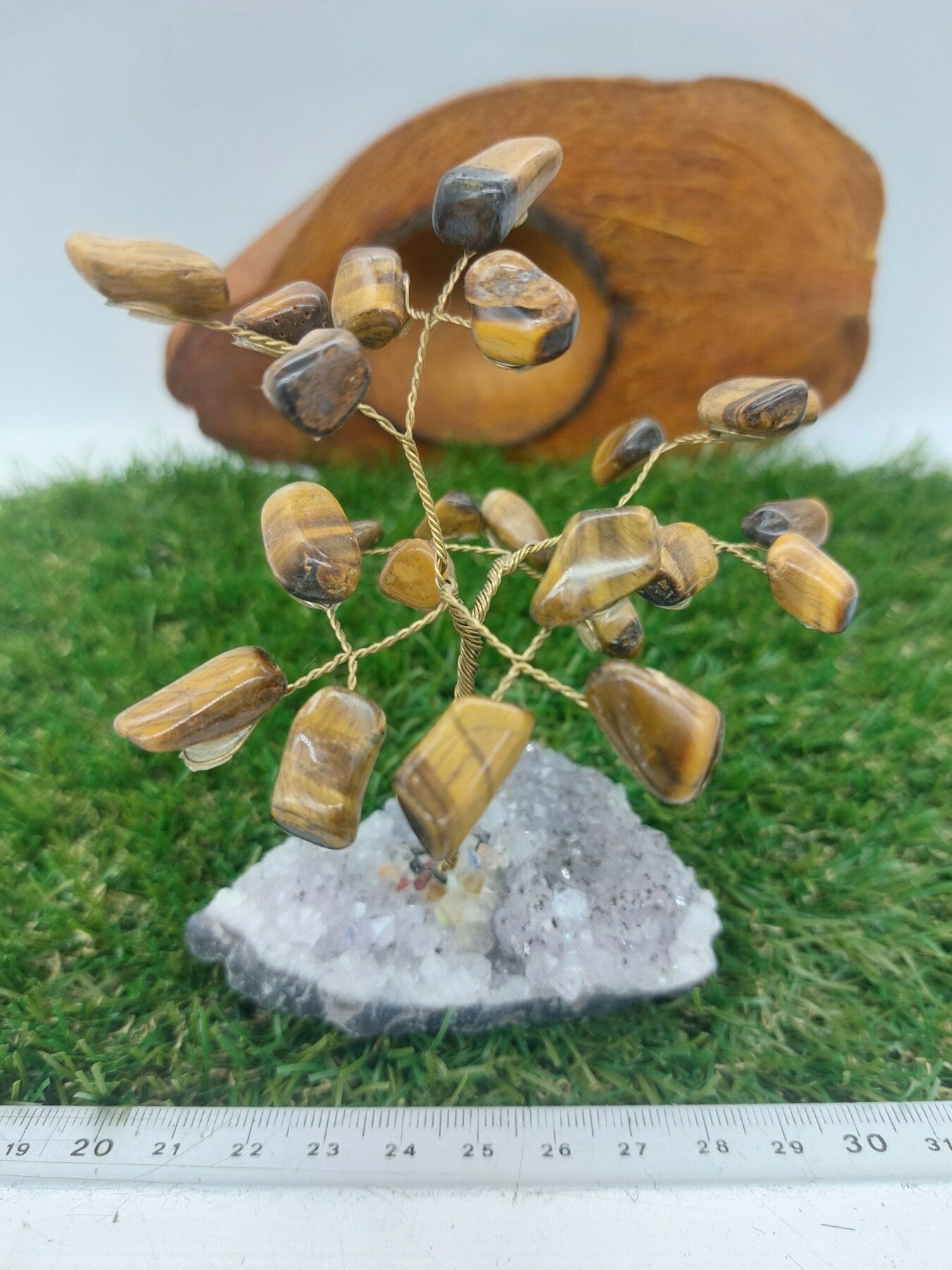 Tiger's Eye Crystal Tree of Life με βάση αμέθυστου - Διακόσμηση σπιτιού