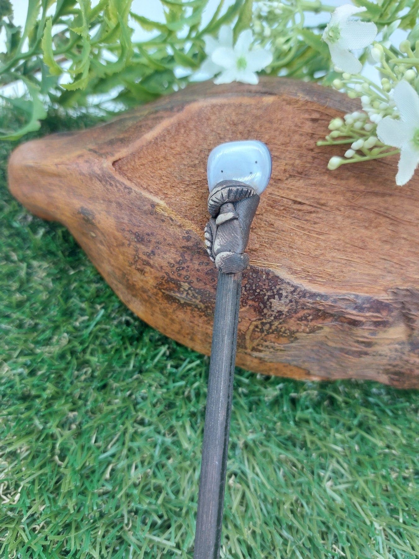 Lila Achat Kristallstab -Feenstab-Zauberstab-Naturstab Heilkristall Sternzeichen Mineralstein