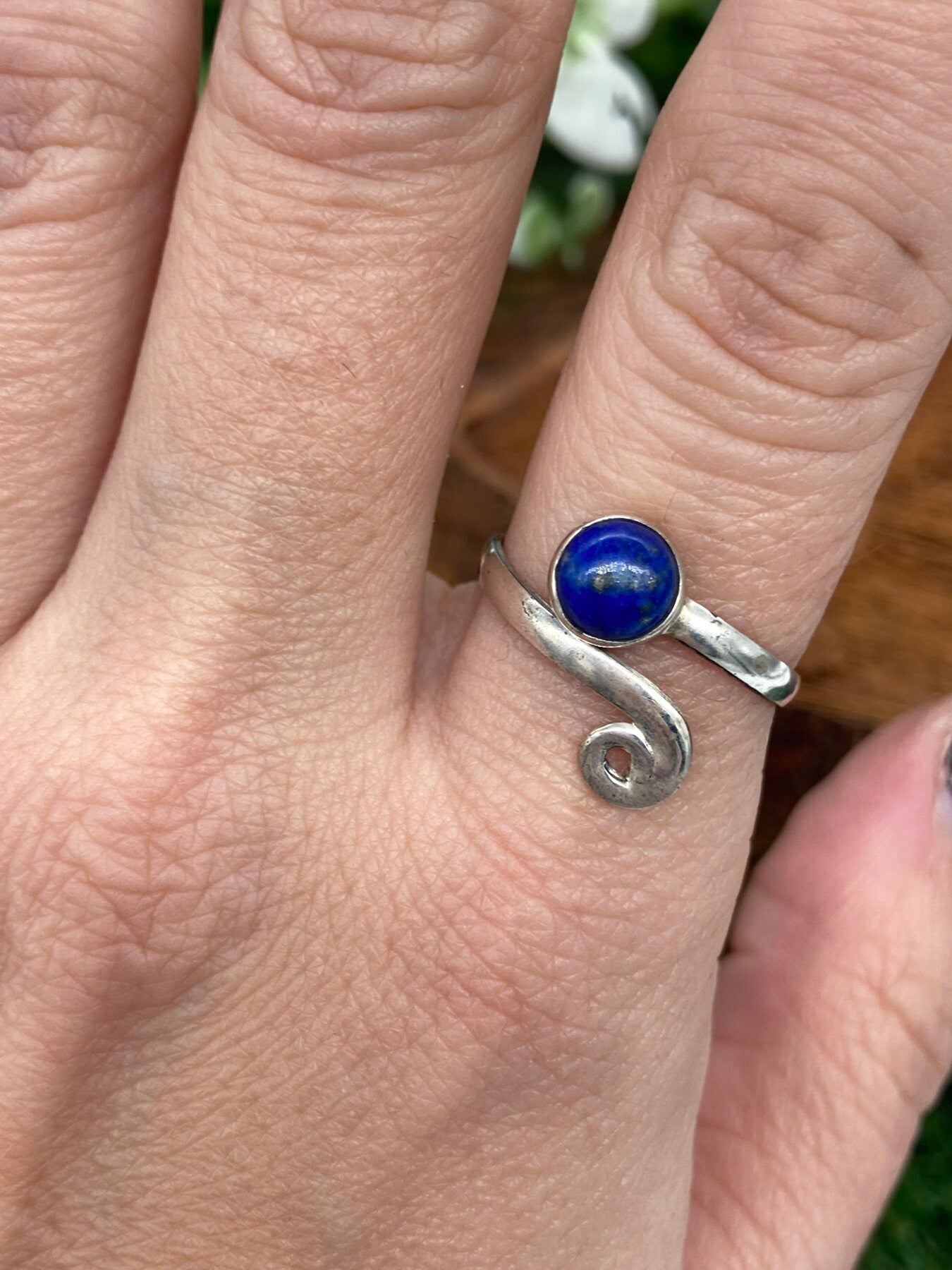 Lapislazuli Kristall Sterling Silber 925 Ring Top Qualität handgefertigt