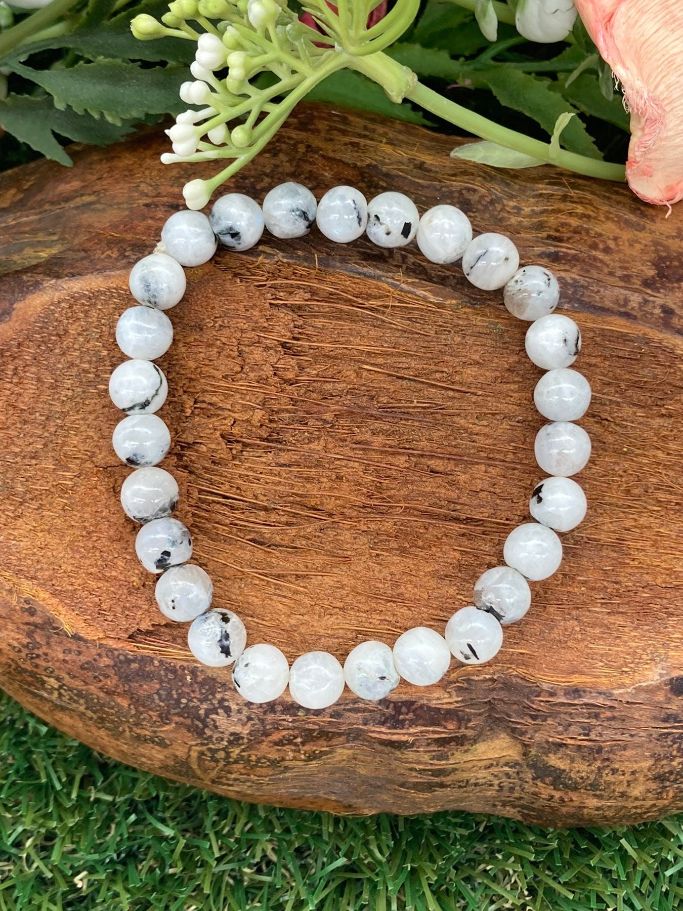 Mondstein Naturkristall 8MM Perlen Armbänder, Handgelenk Edelstein Armband, Stretch Armband, Perlenarmband, handgemachtes Geschenk, Kristall Armband