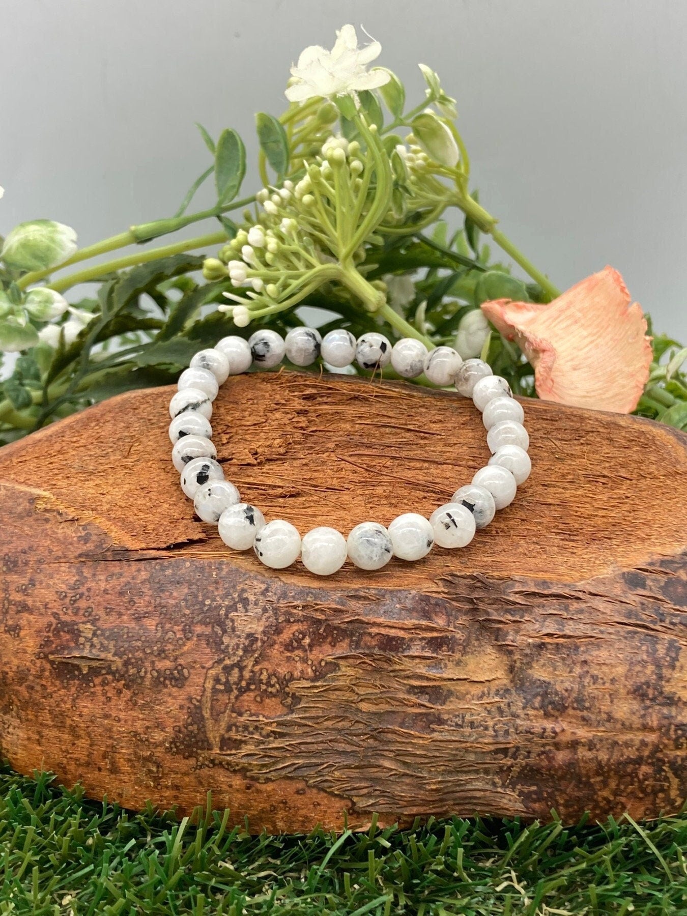 Mondstein Naturkristall 8MM Perlen Armbänder, Handgelenk Edelstein Armband, Stretch Armband, Perlenarmband, handgemachtes Geschenk, Kristall Armband