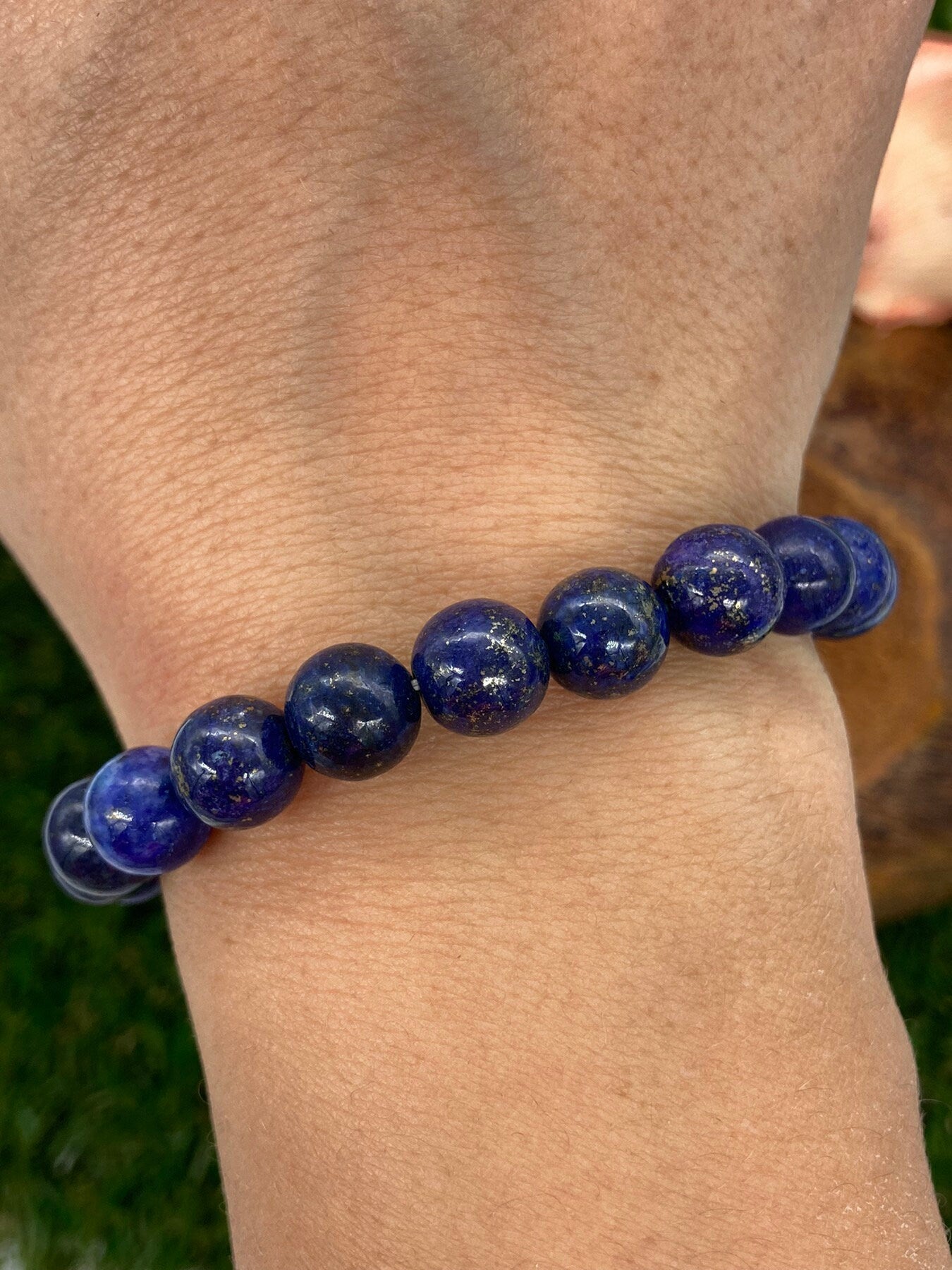 Lapislazuli Naturkristall 8MM Perlen Armbänder, Handgelenk Armband, Stretch Armband, Perlenarmband, handgemachtes Geschenk, Kristallarmband