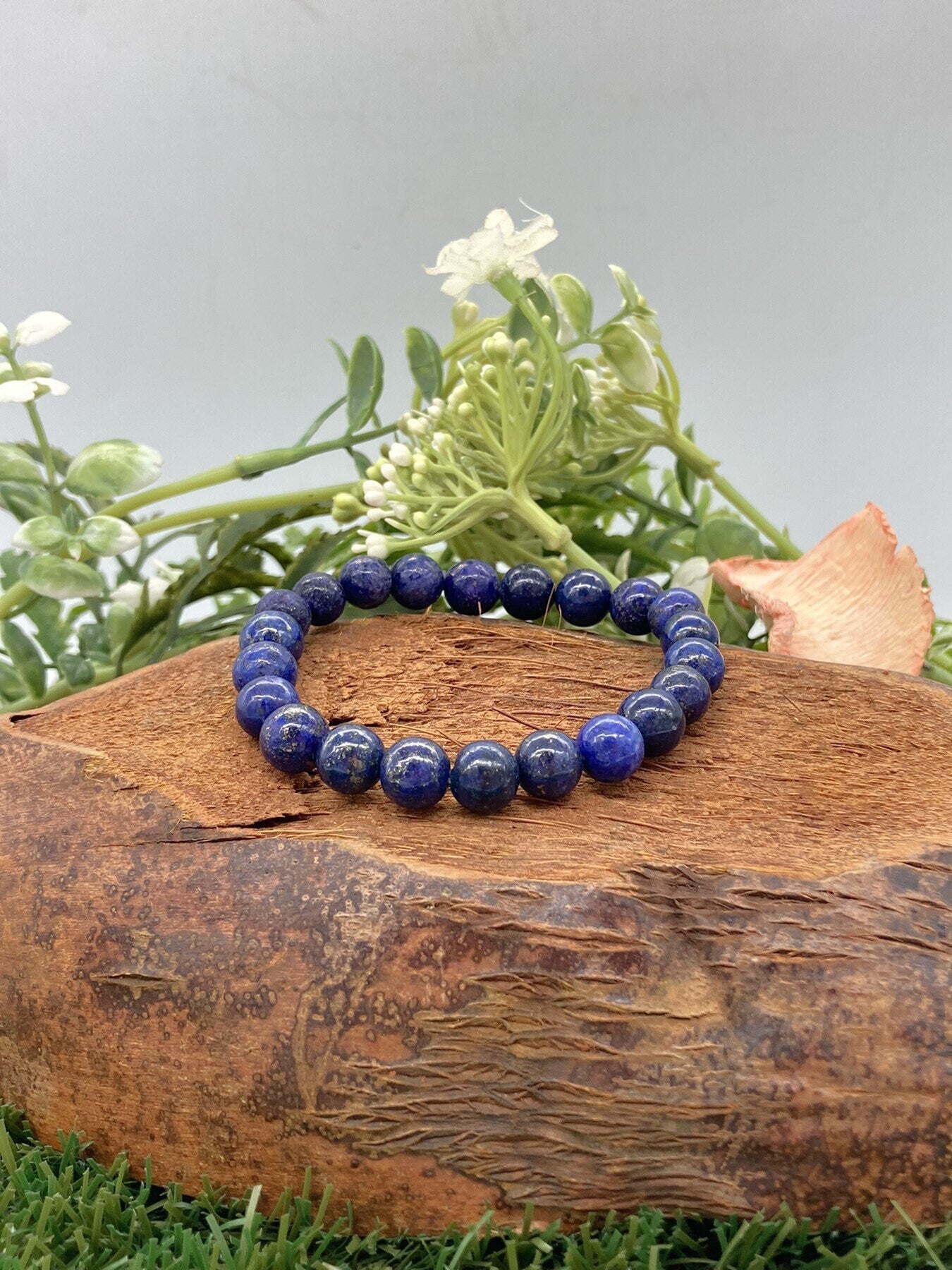 Lapislazuli Naturkristall 8MM Perlen Armbänder, Handgelenk Armband, Stretch Armband, Perlenarmband, handgemachtes Geschenk, Kristallarmband