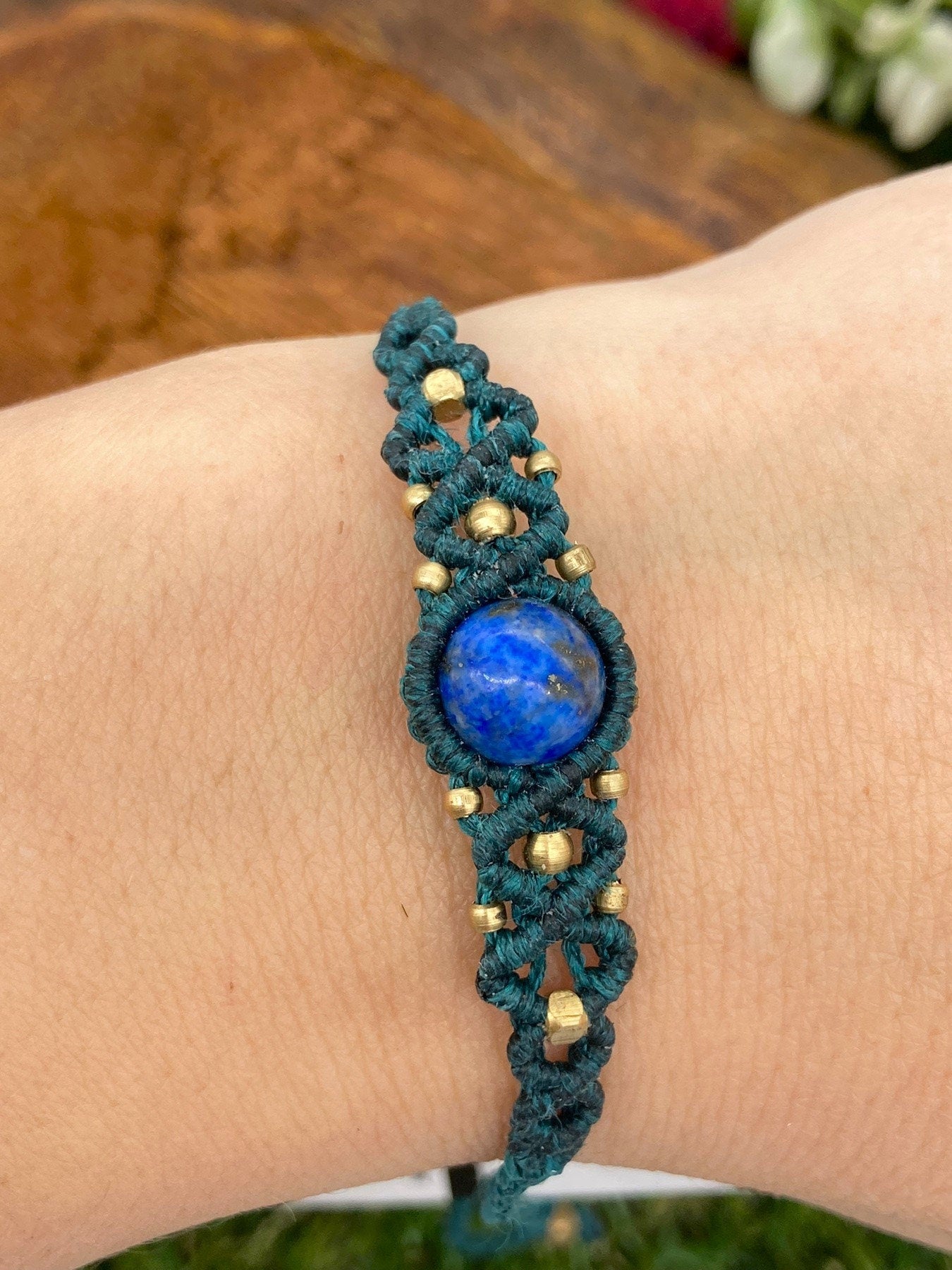 Lapislazuli Makramee gewebtes Armband