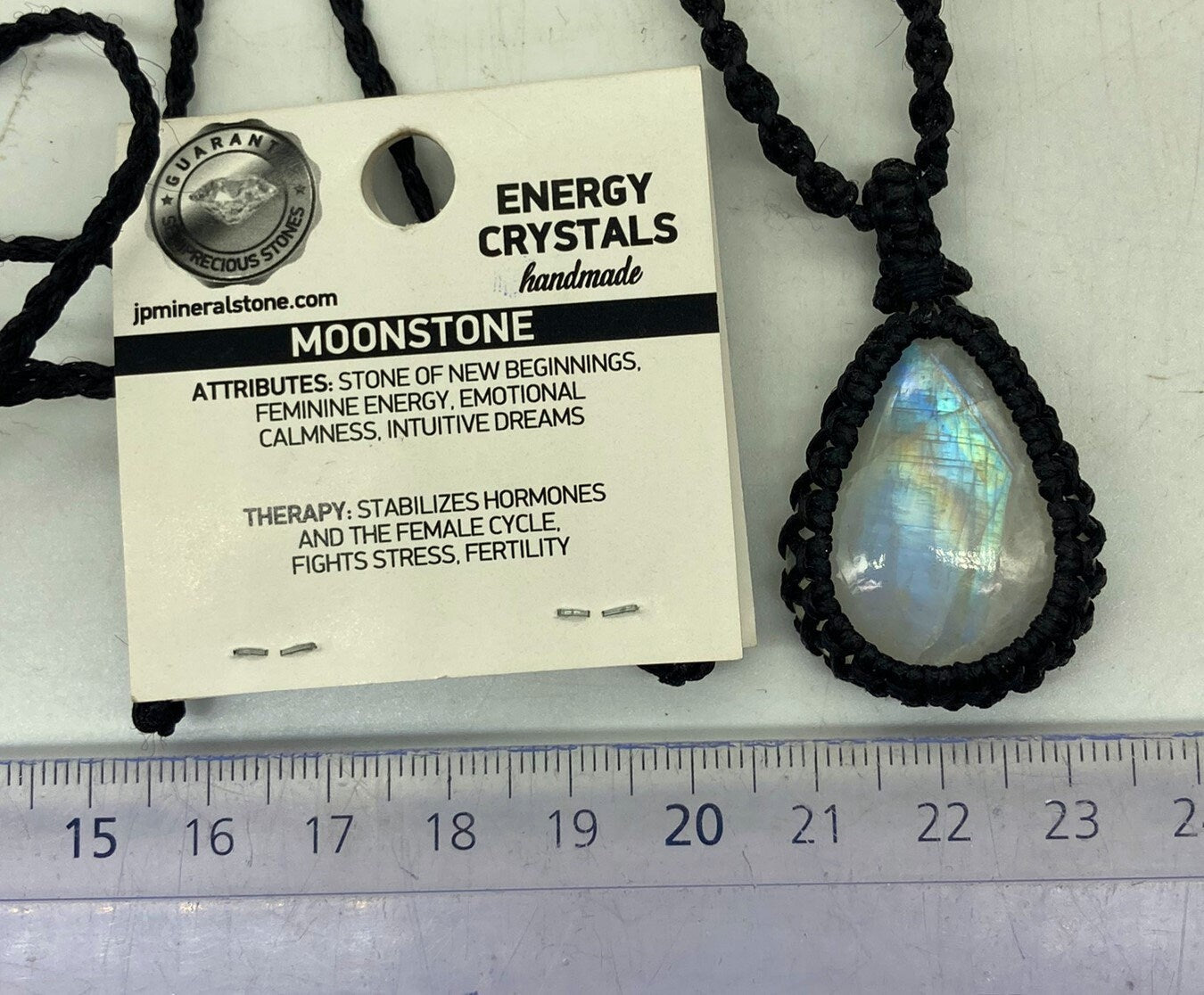 Mondstein Handgemachte Makramee Cabochon Halskette