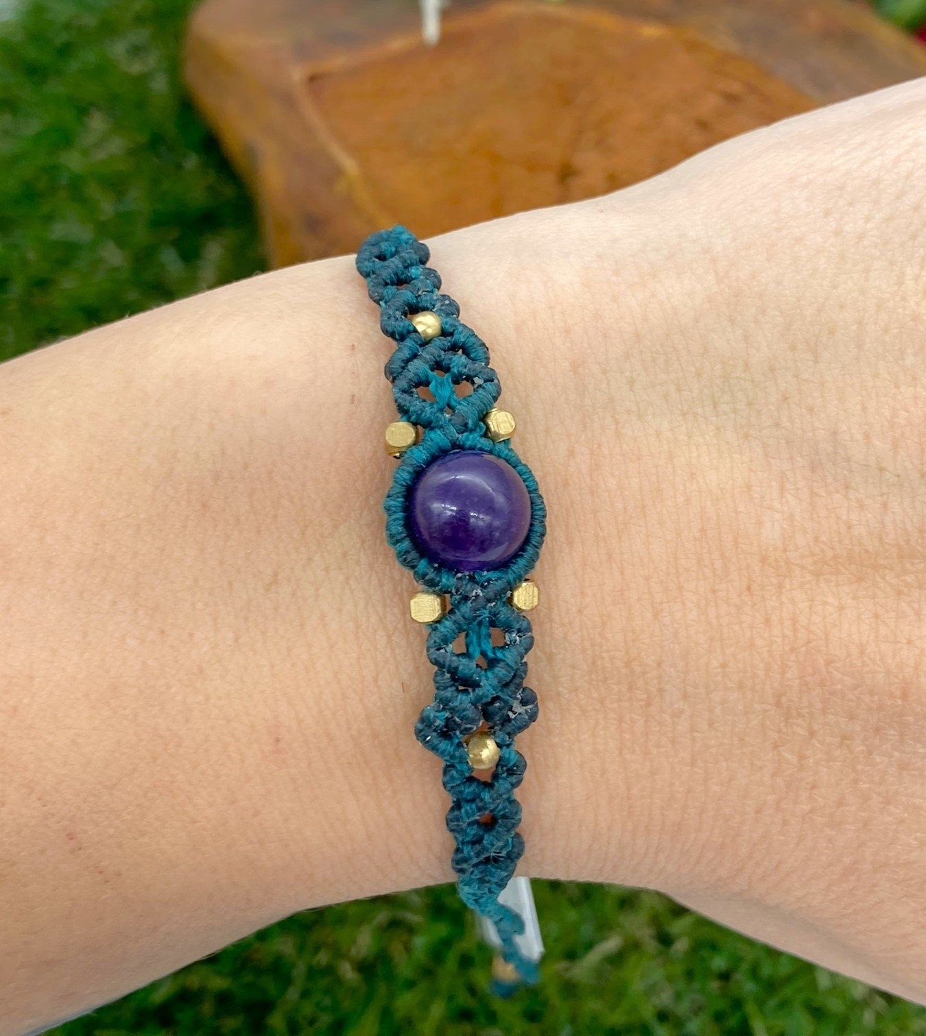 Amethyst Makramee Gewebtes Armband