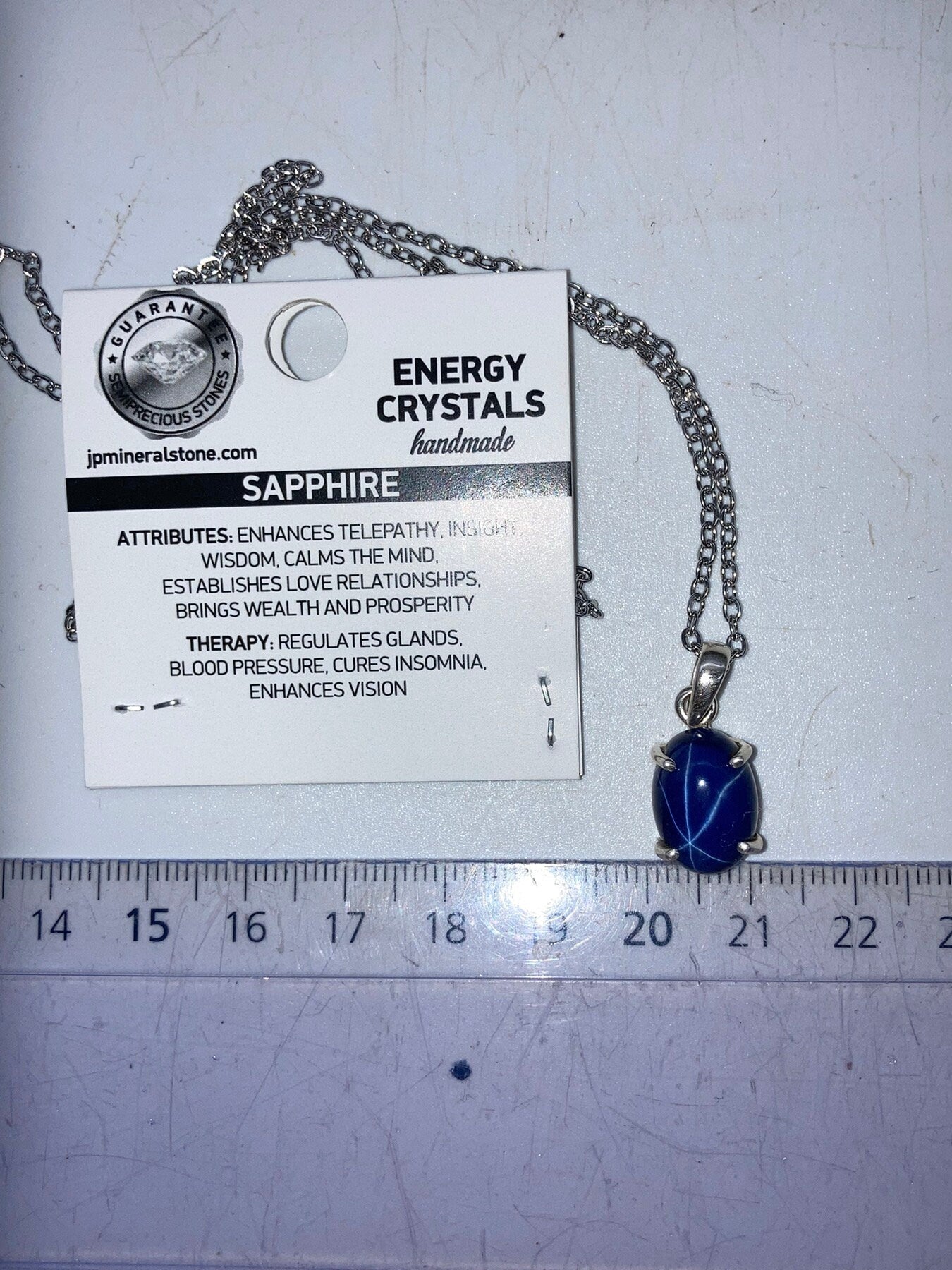 Ασημένιο κολιέ Blue Star Sapphire