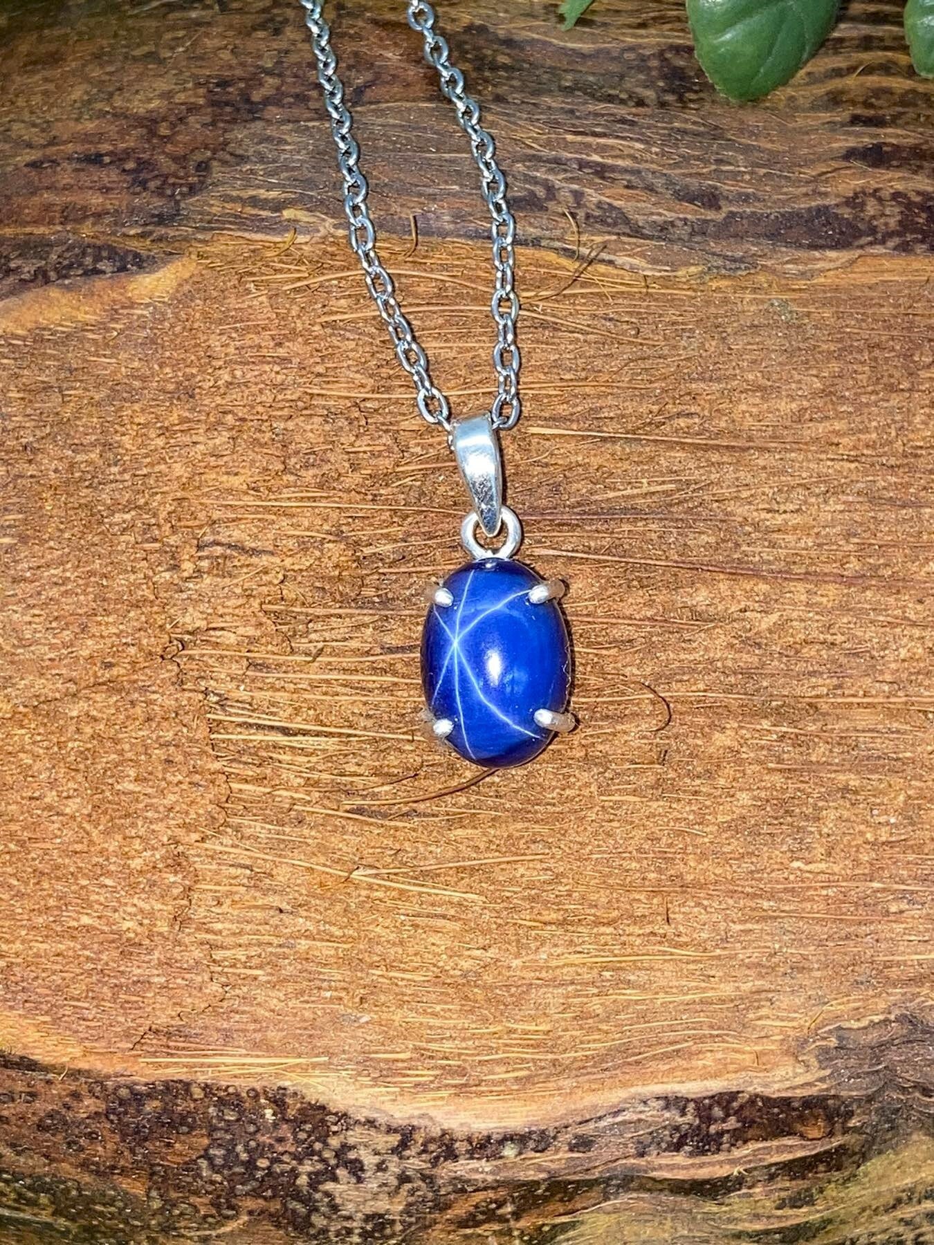 Ασημένιο κολιέ Blue Star Sapphire