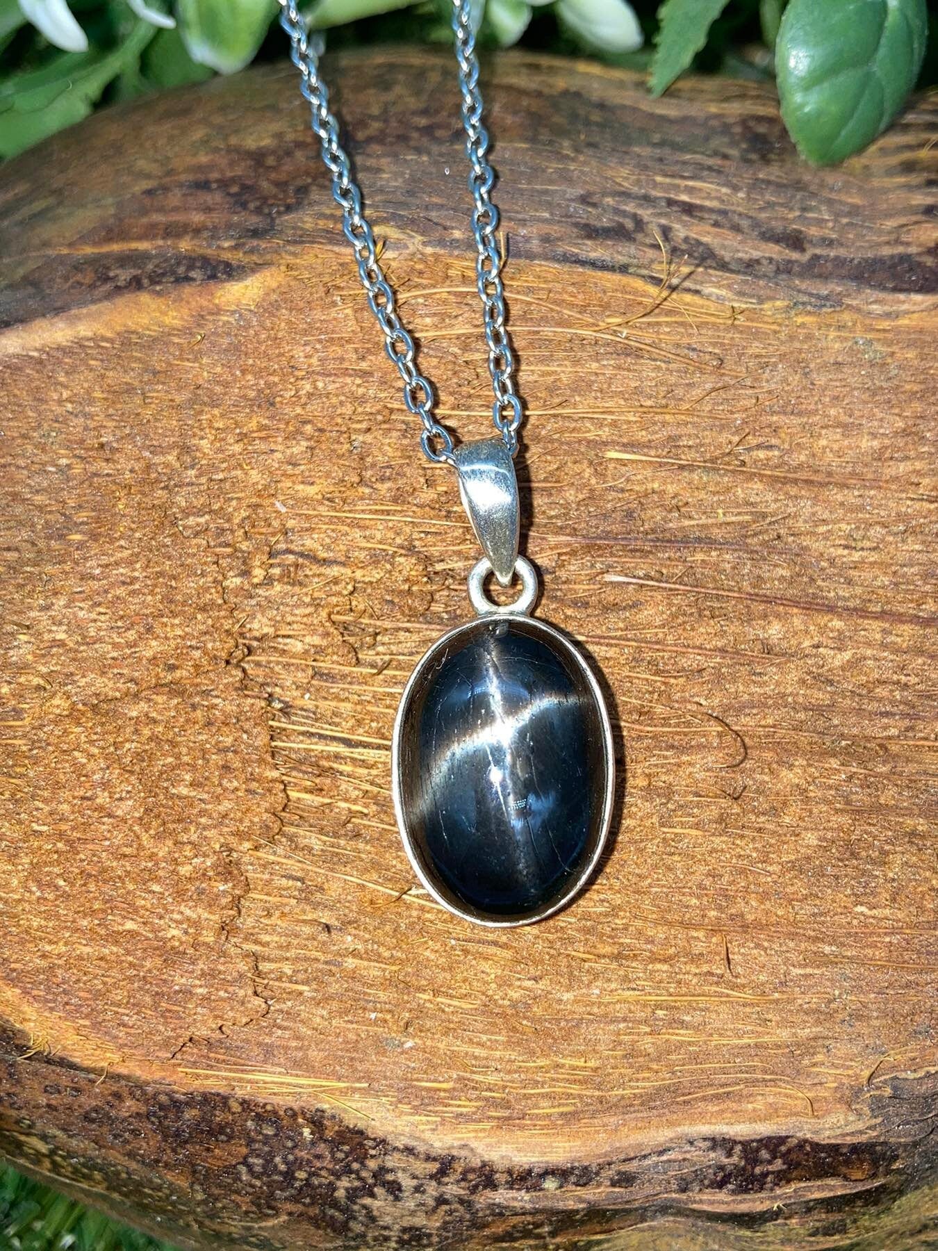 Ασημένιο κολιέ Black Star Ruby