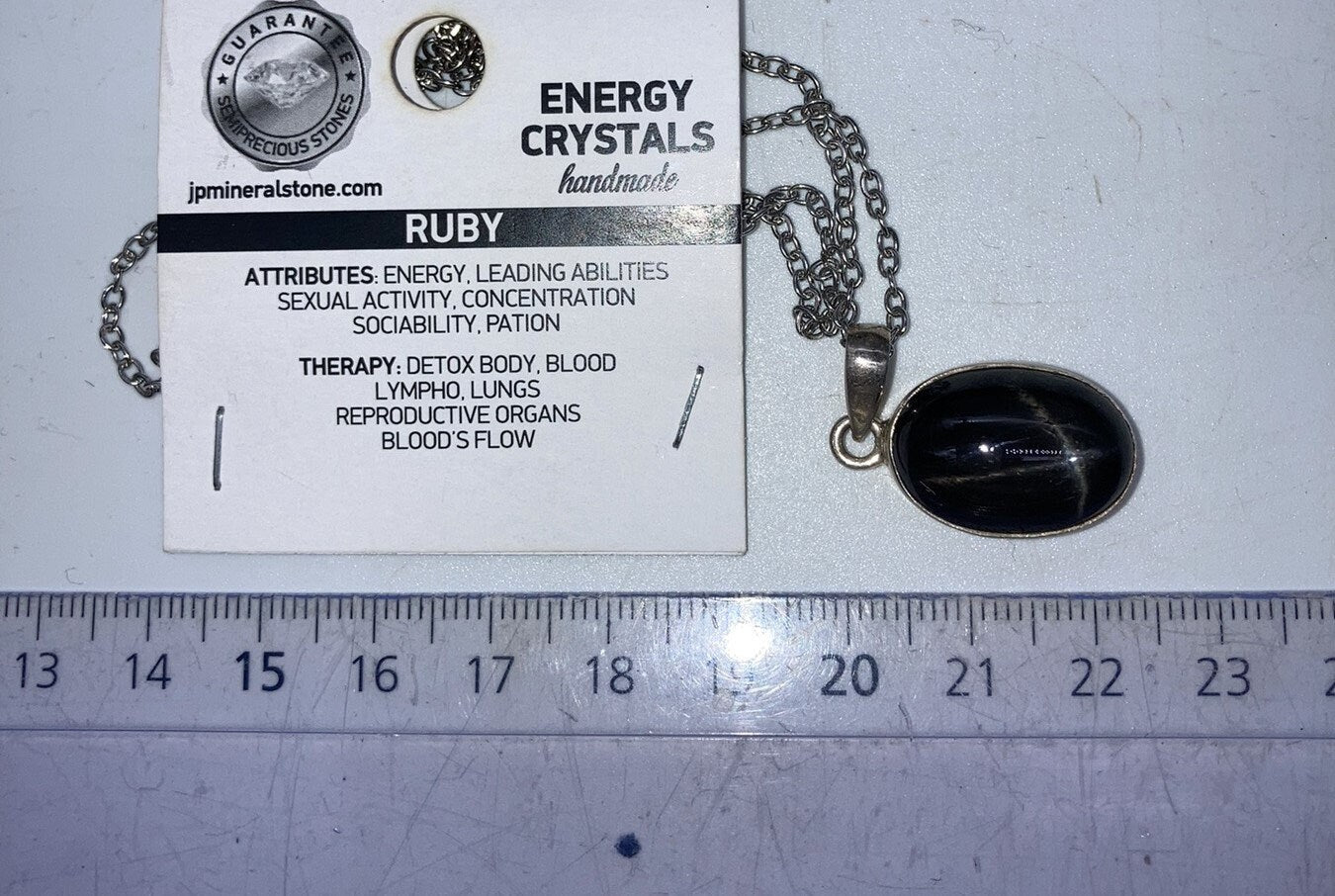 Ασημένιο κολιέ Black Star Ruby