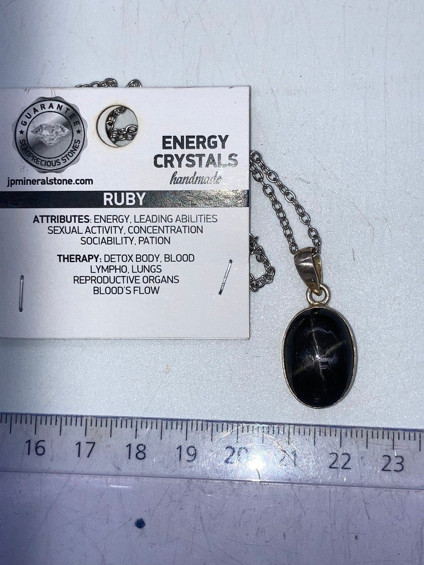 Ασημένιο κολιέ Black Star Ruby