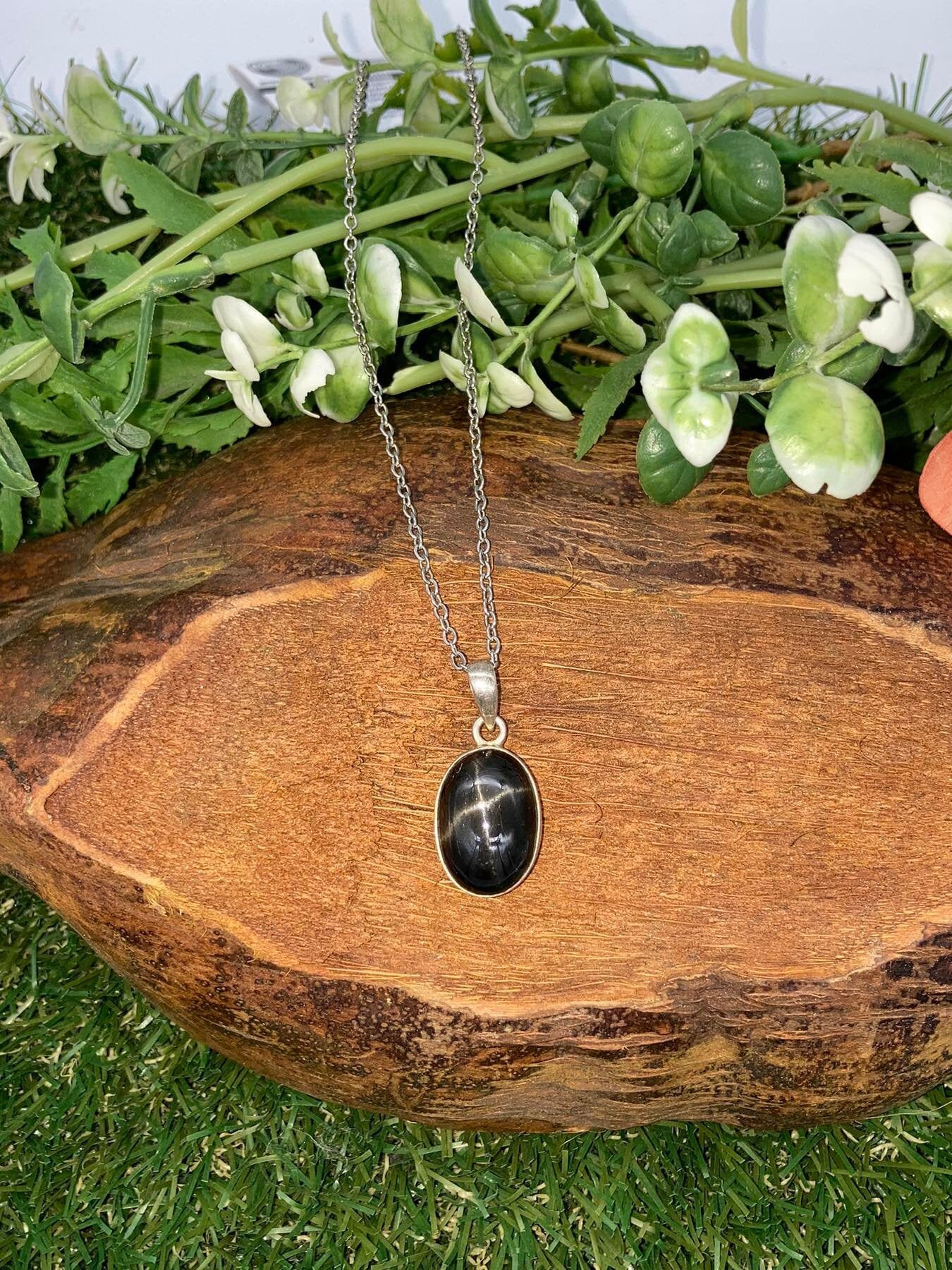 Ασημένιο κολιέ Black Star Ruby