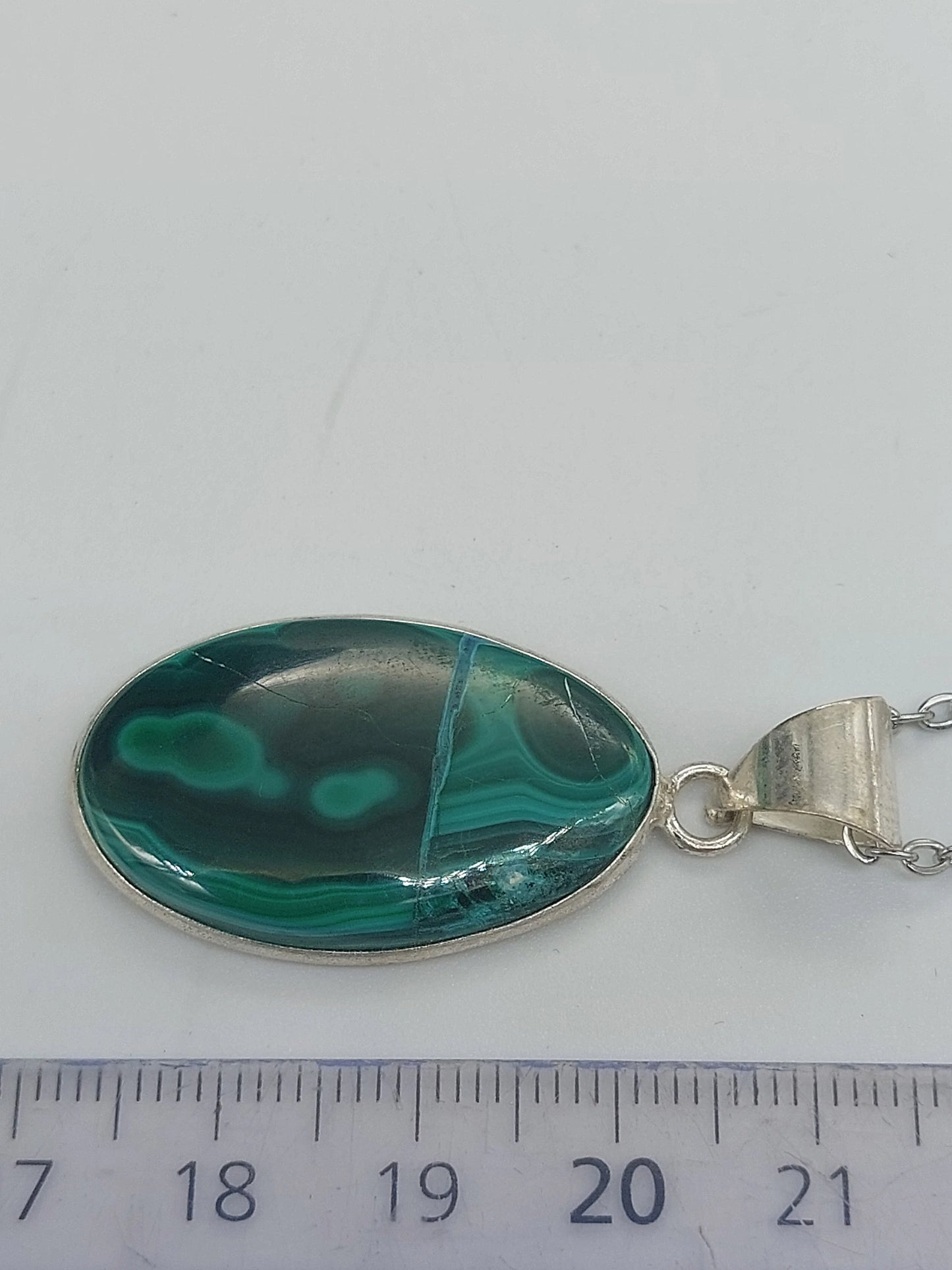 Malachite Silver Plated Necklace
