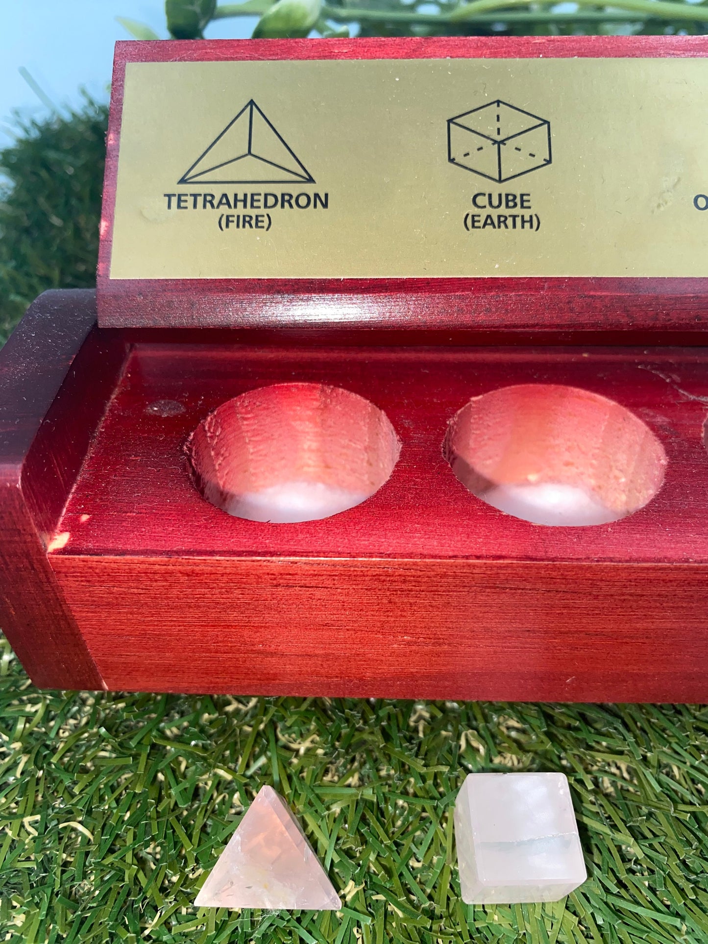 Pink Quartz Platonic Solids Sacred Geometric Set, Energy Healing κρύσταλλο, πέτρες ρέικι, σετ πέντε τσάκρα