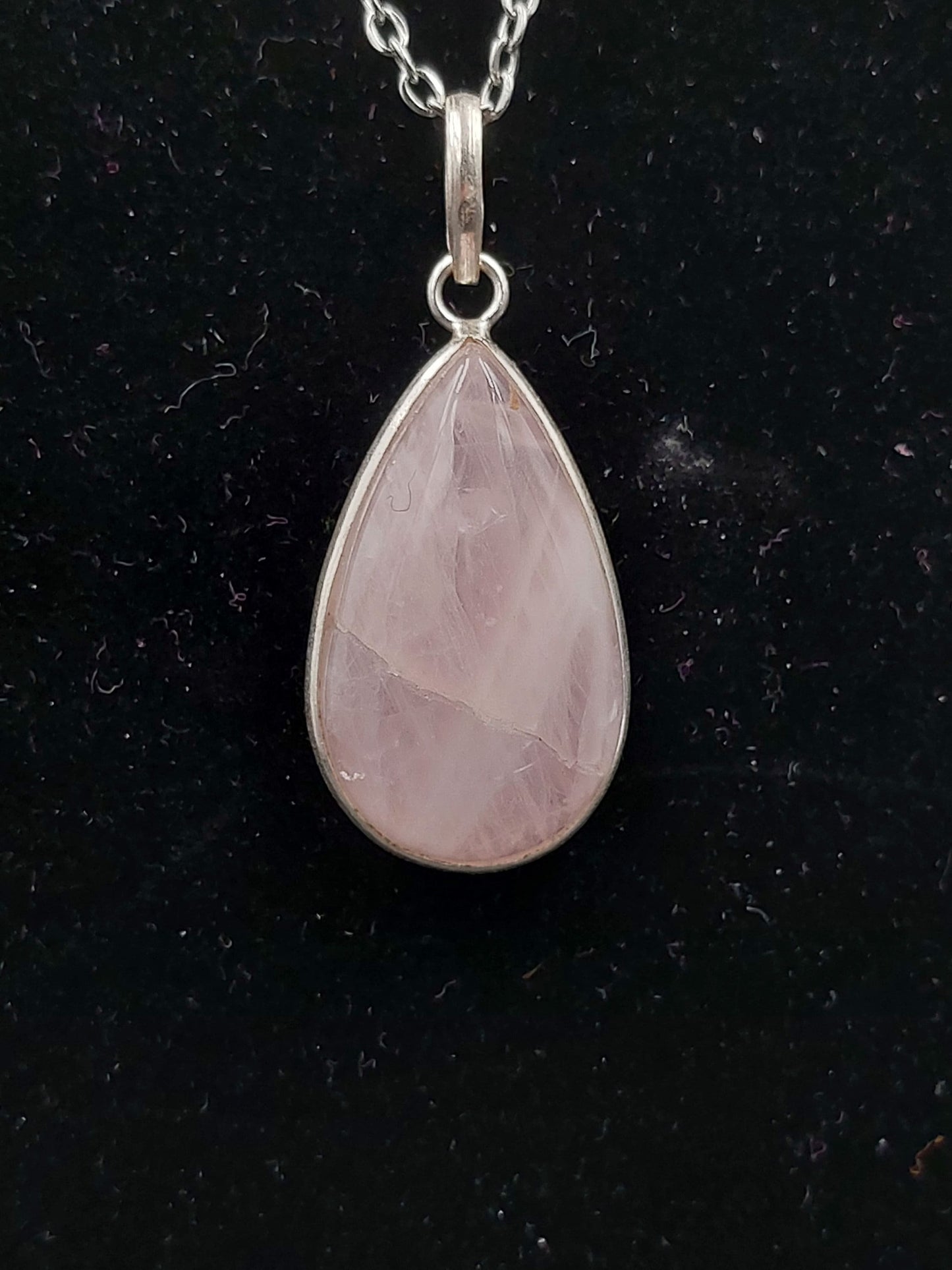 Luxuriöser Rosenquarz-Anhänger aus Sterlingsilber 925, Cabochon-Schliff, Heilkristall, Zubehör, Sternzeichen, Mineralstein