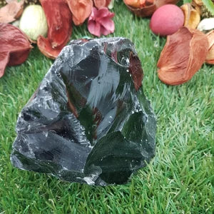 Rough Black Triangle Obsidian Crystal specimen - protection - decoration Mineral Stone