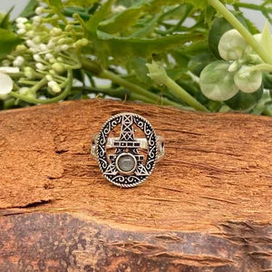 Labradorite Crystal Silver Plated Adjustable Ring