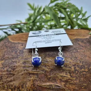 Lapis Lazuli Silver Plated Dangle and Drop Earrings, Blue Crystal Boho Earrings for Women