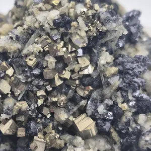 Galena Pyrite Calcite Cluster | Bulgarian Mineral Specimen