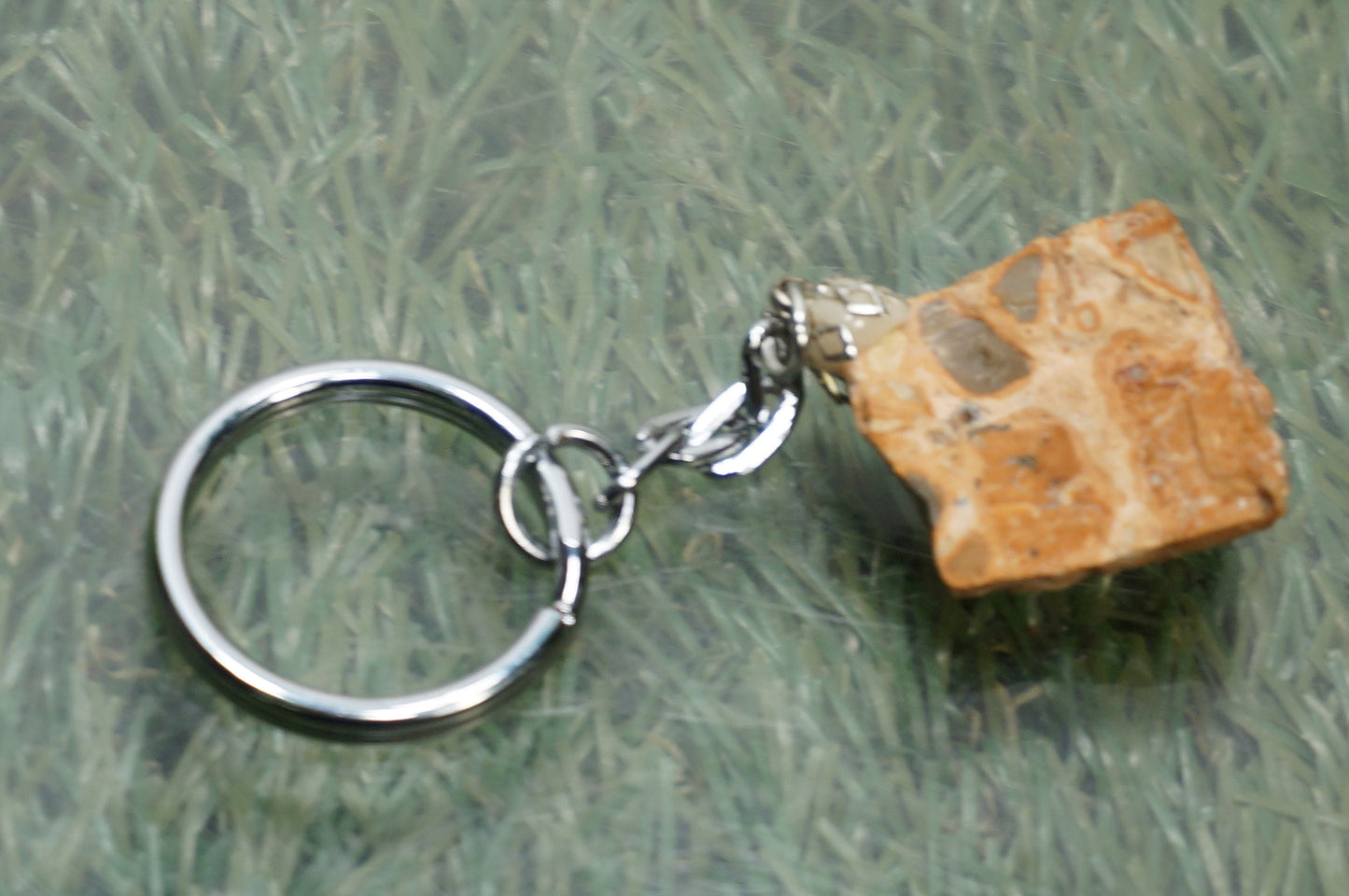Natural Leopard Jasper Crystal Keychain