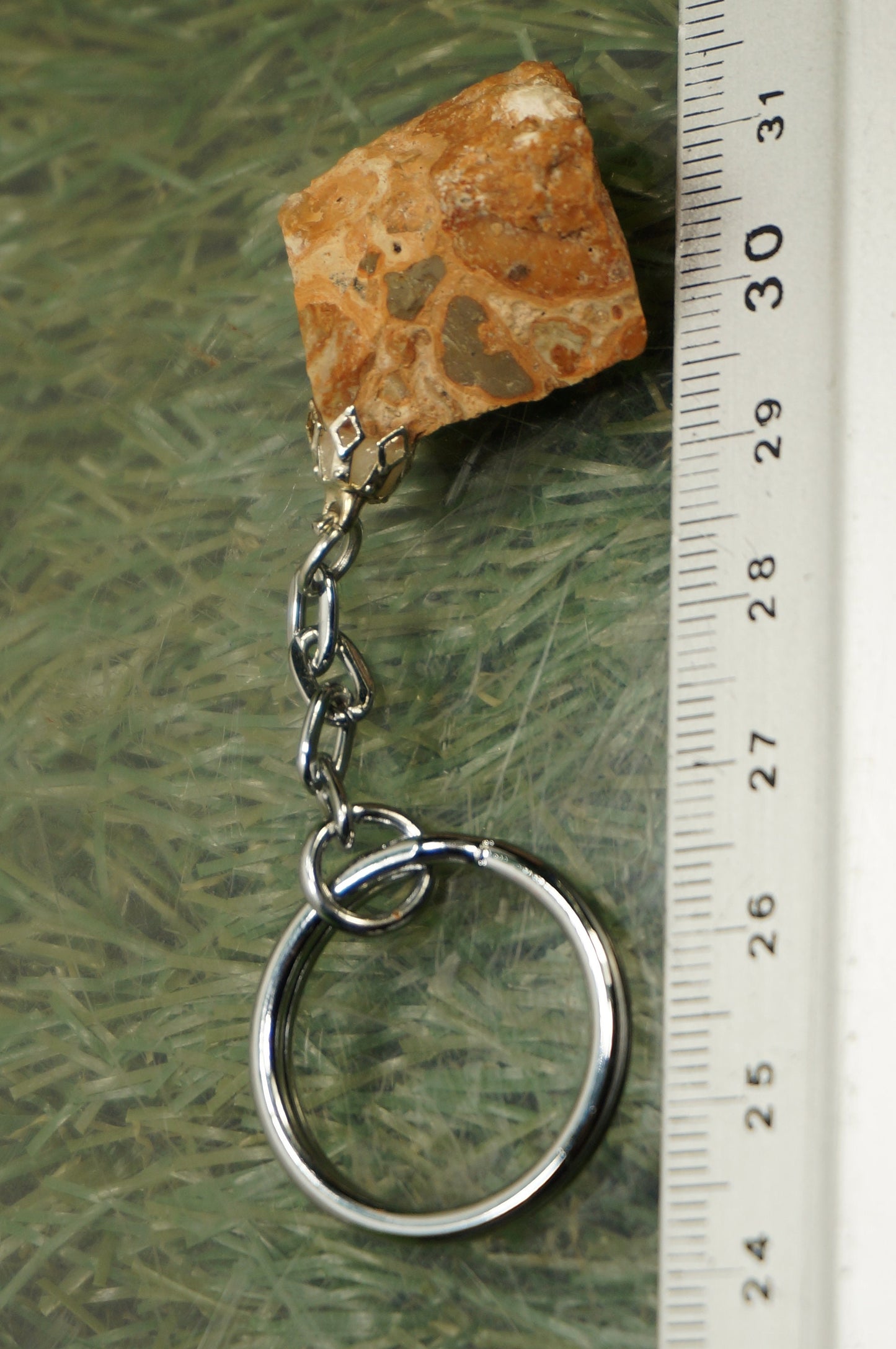 Natural Leopard Jasper Crystal Keychain