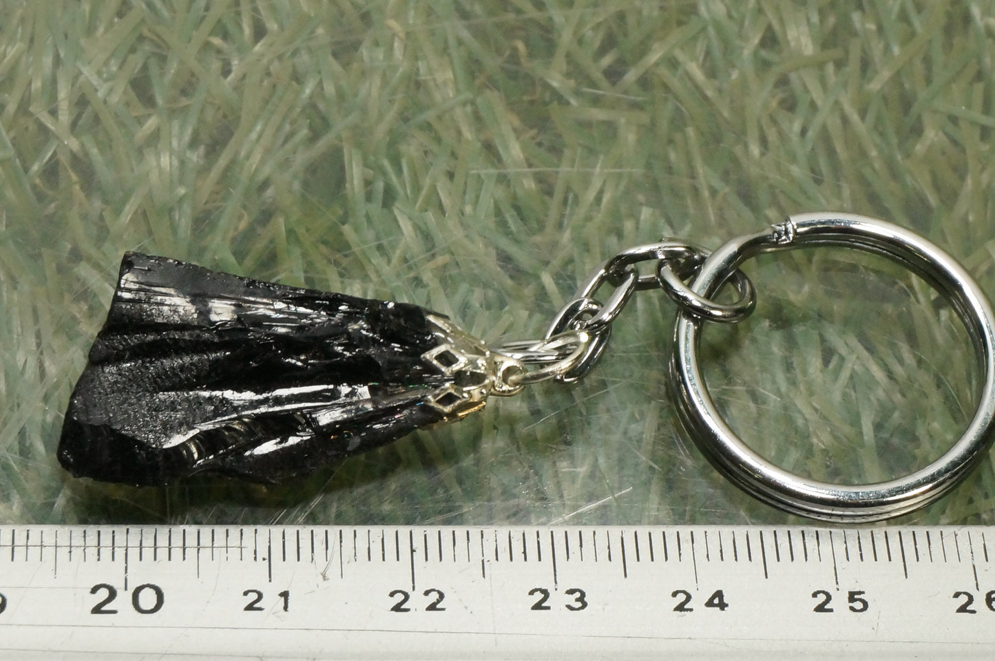 Natürlicher schwarzer Obsidian-Kristall-Schlüsselanhänger