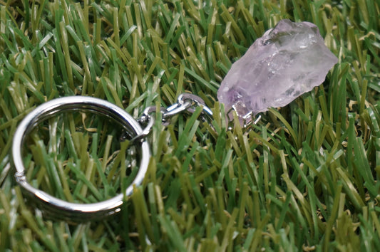 Natürlicher Amethyst-Kristall-Schlüsselanhänger