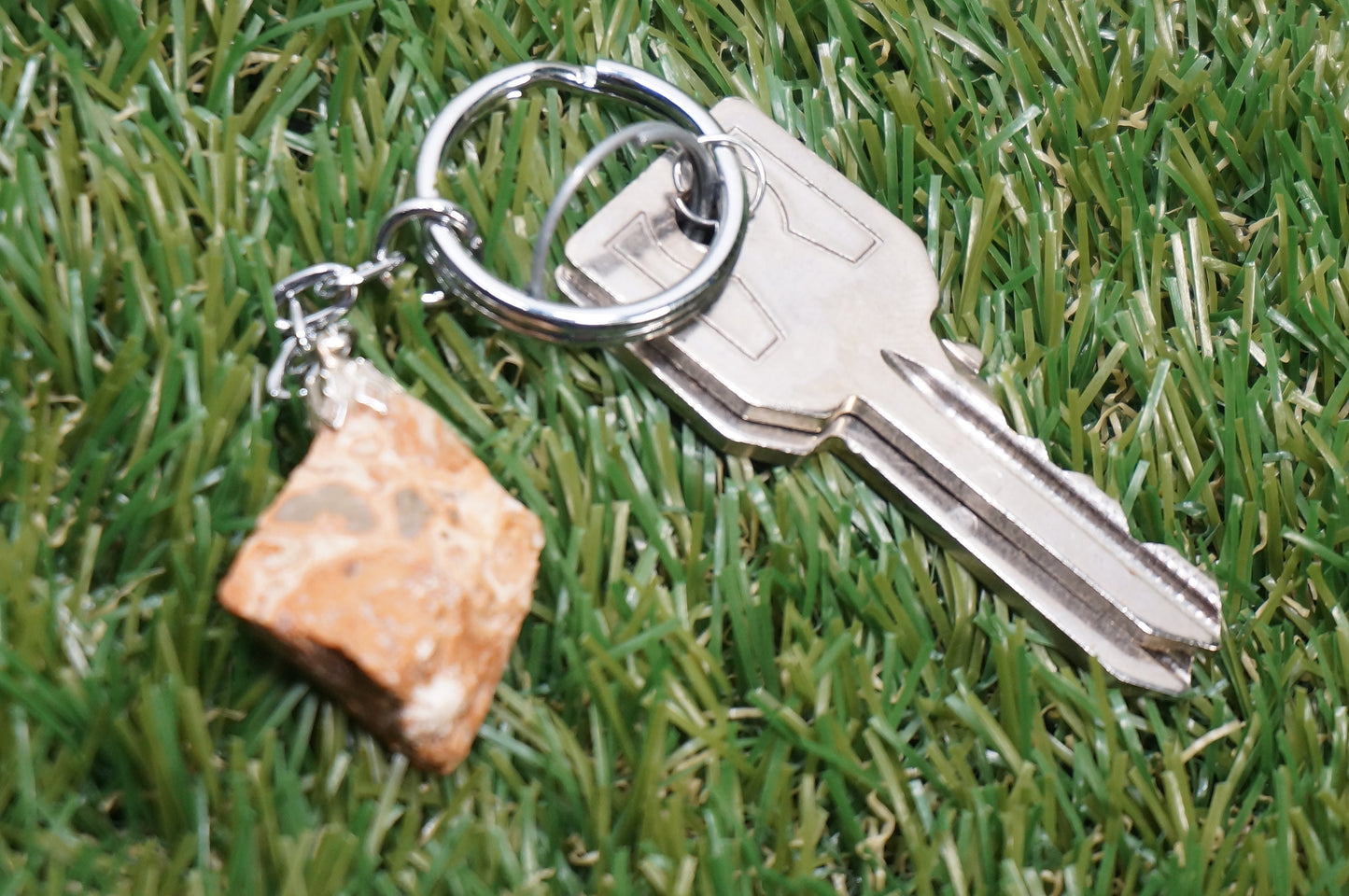 Natural Leopard Jasper Crystal Keychain