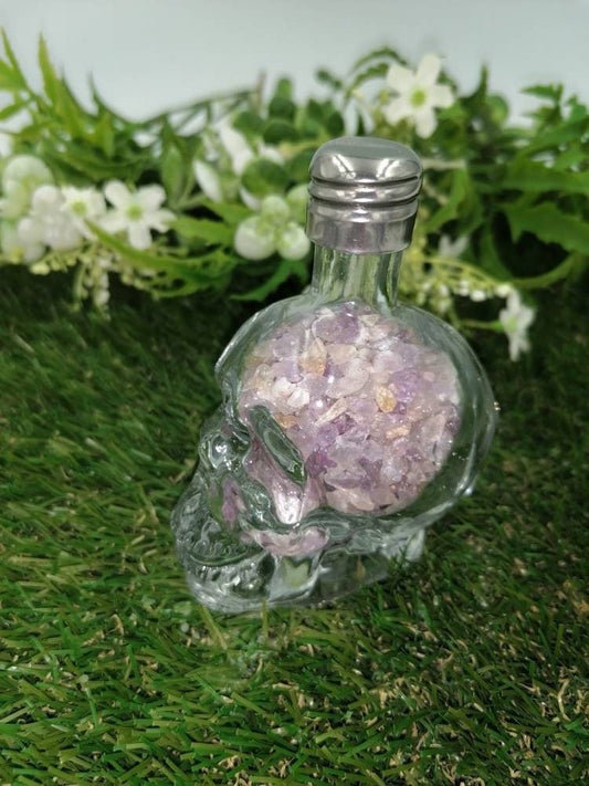 Natürliche Amethyst Kristall Wunschflasche,Kristall Skelett Flasche,Kristallstein,Kristall Quarz Heilung,Heilstein