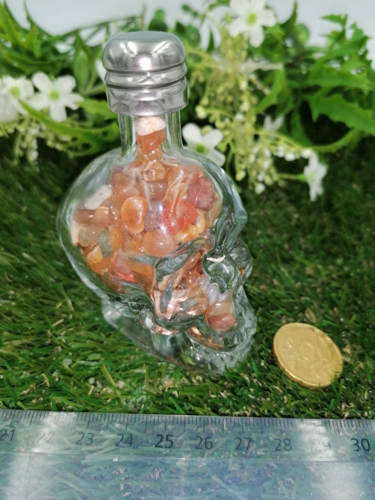 Μπουκάλι ευχών από φυσικό κόκκινο χαλκηδόνιο-κορνιόλι, κρύσταλλο μπουκάλι σκελετού, κρυστάλλινη πέτρα, θεραπεία με κρύσταλλο χαλαζία, θεραπευτική πέτρα