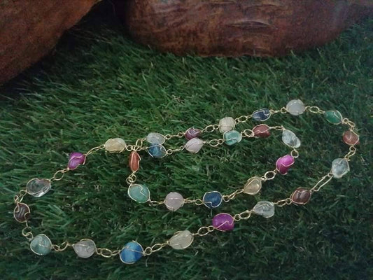 Handgemachte vergoldete Halskette natürliche Achat Heilkristall Armband Citrin Schutz Halskette