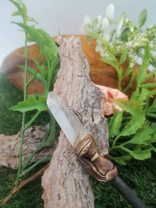 Φυσικό Crystal Crystal Quartz Laizer Lemurian Wand -Fairy ραβδί-Wizard ραβδί-Nature Wand Healing Crystal Zodiac Mineral Stone