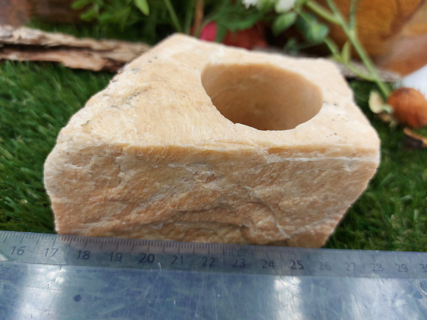 Natürlicher brauner Jaspis-Kerzenhalter - Heilkristall, Sternzeichen-Mineralstein