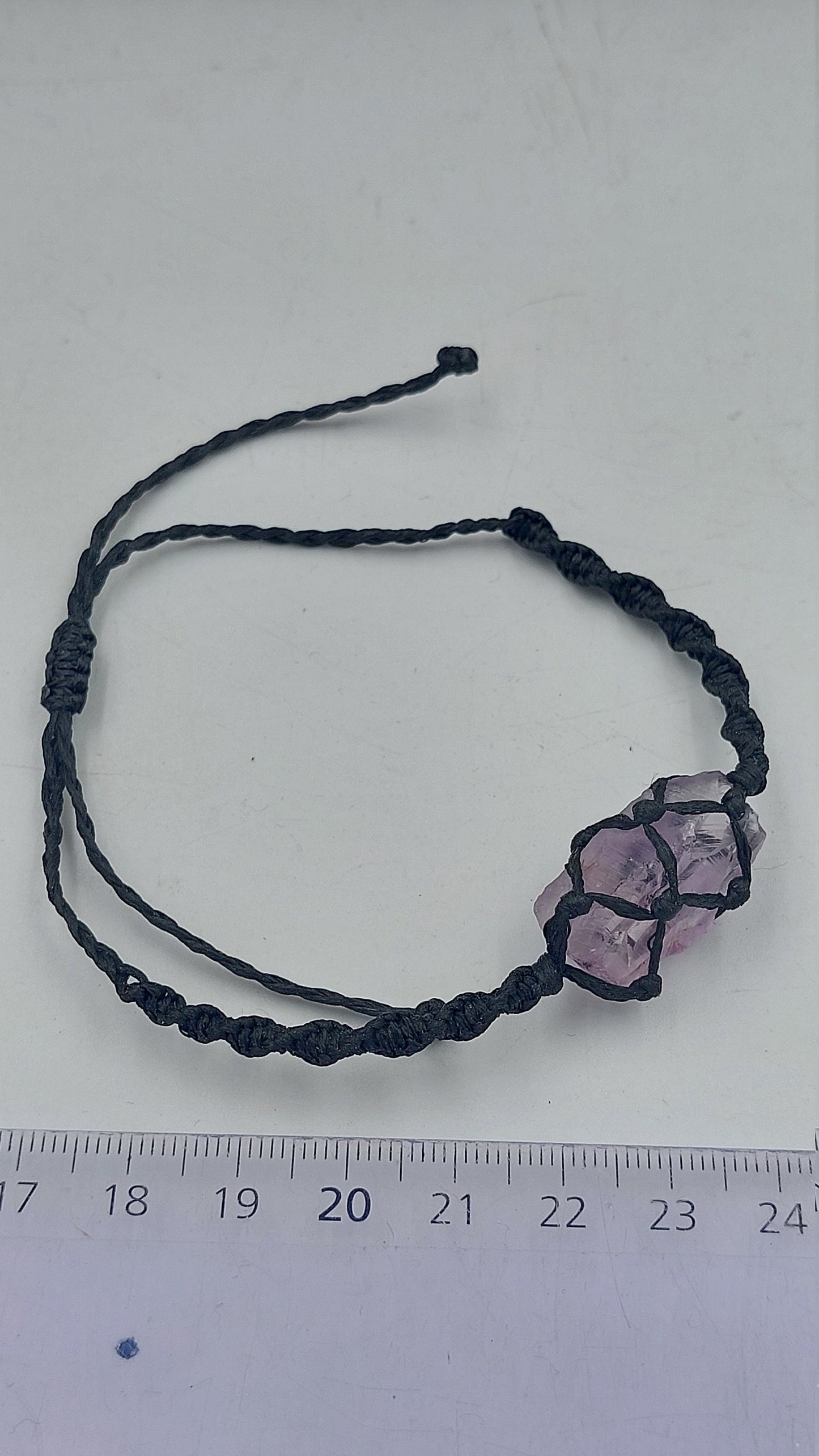 Natürlicher Amethyst, handgefertigt, Makramee-Armband, Heilkristall, Zubehör, Sternzeichen, Mineralstein