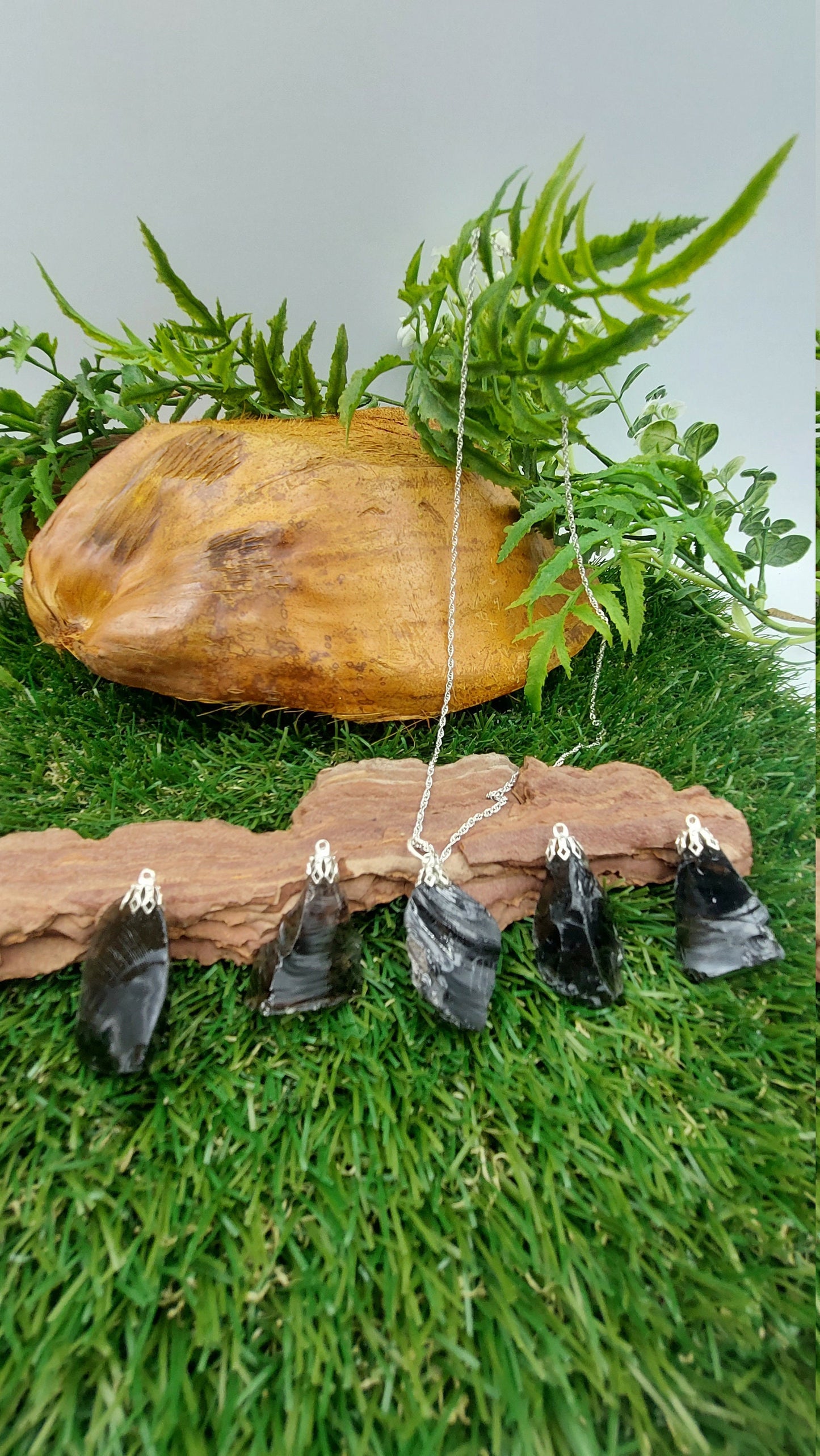 Natürliche schwarze/rauchige Obsidian Sterling Stahl Halskette Heilung Kristall Zubehör Sternzeichen Mineral Stein