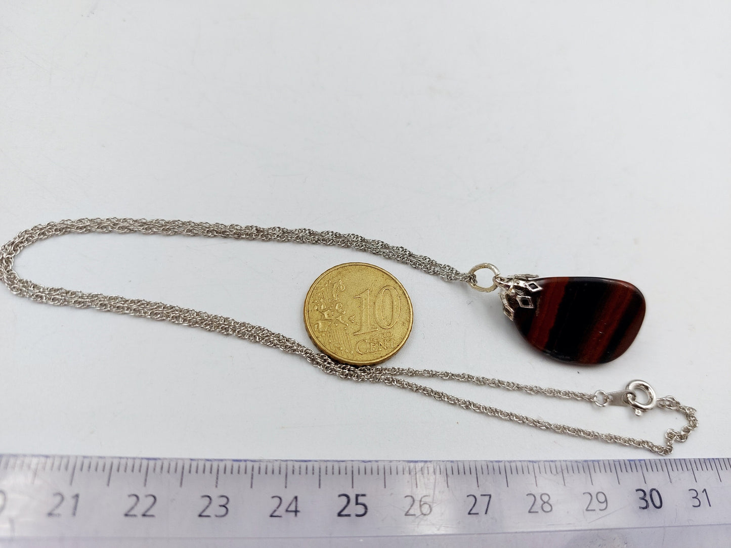 Φυσικό Κόκκινο Μάτι Tiger's Eye Ατσάλινο κολιέ Θεραπευτικά Κρυστάλλινα Αξεσουάρ Zodiac Mineral Stone