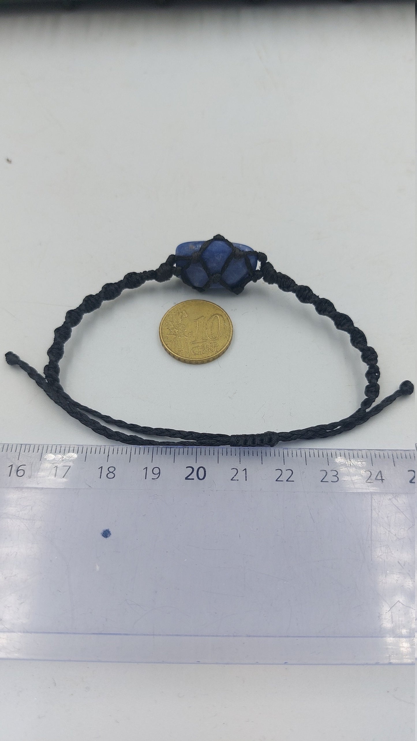 Natürlicher blauer Achat, handgefertigt, Makramee-Armband, Heilkristall, Zubehör, Sternzeichen, Mineralstein