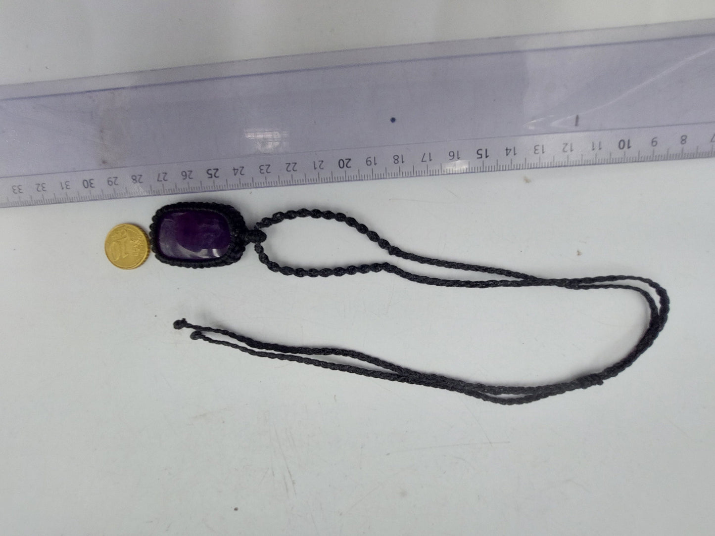 Natürliche Amethyst handgemachte gewickelte Makramee Halskette - Heilstein - Geschenkidee - Schutz