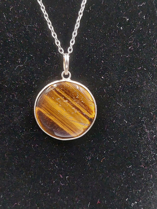 Κρυστάλλινο κολιέ Tiger's Eye Ασημένιο 925