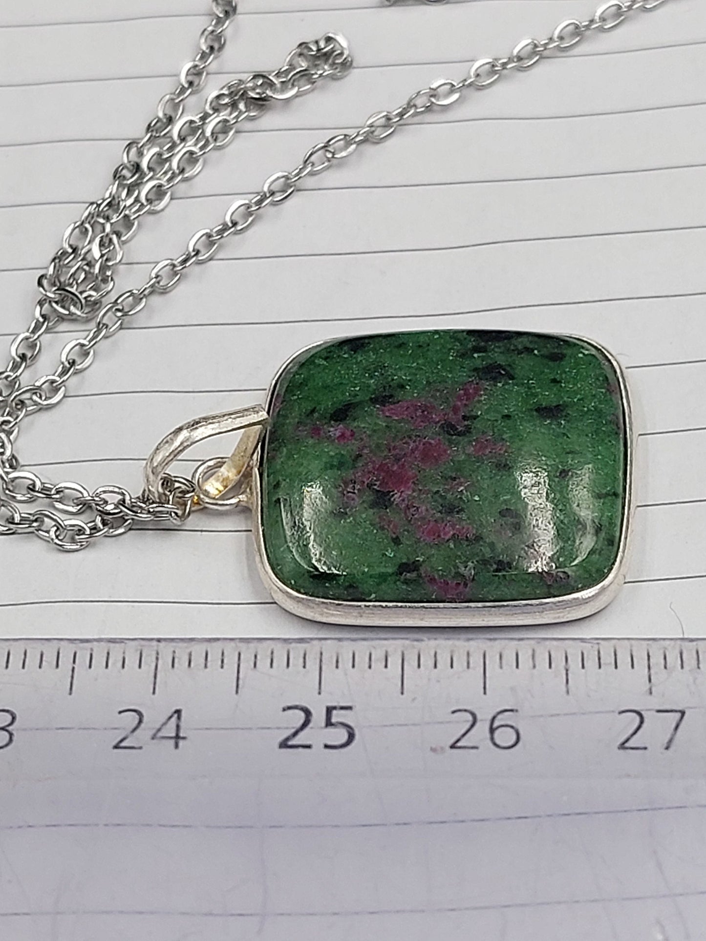 Κρυστάλλινο κολιέ Ruby Zoisite Ασήμι 925