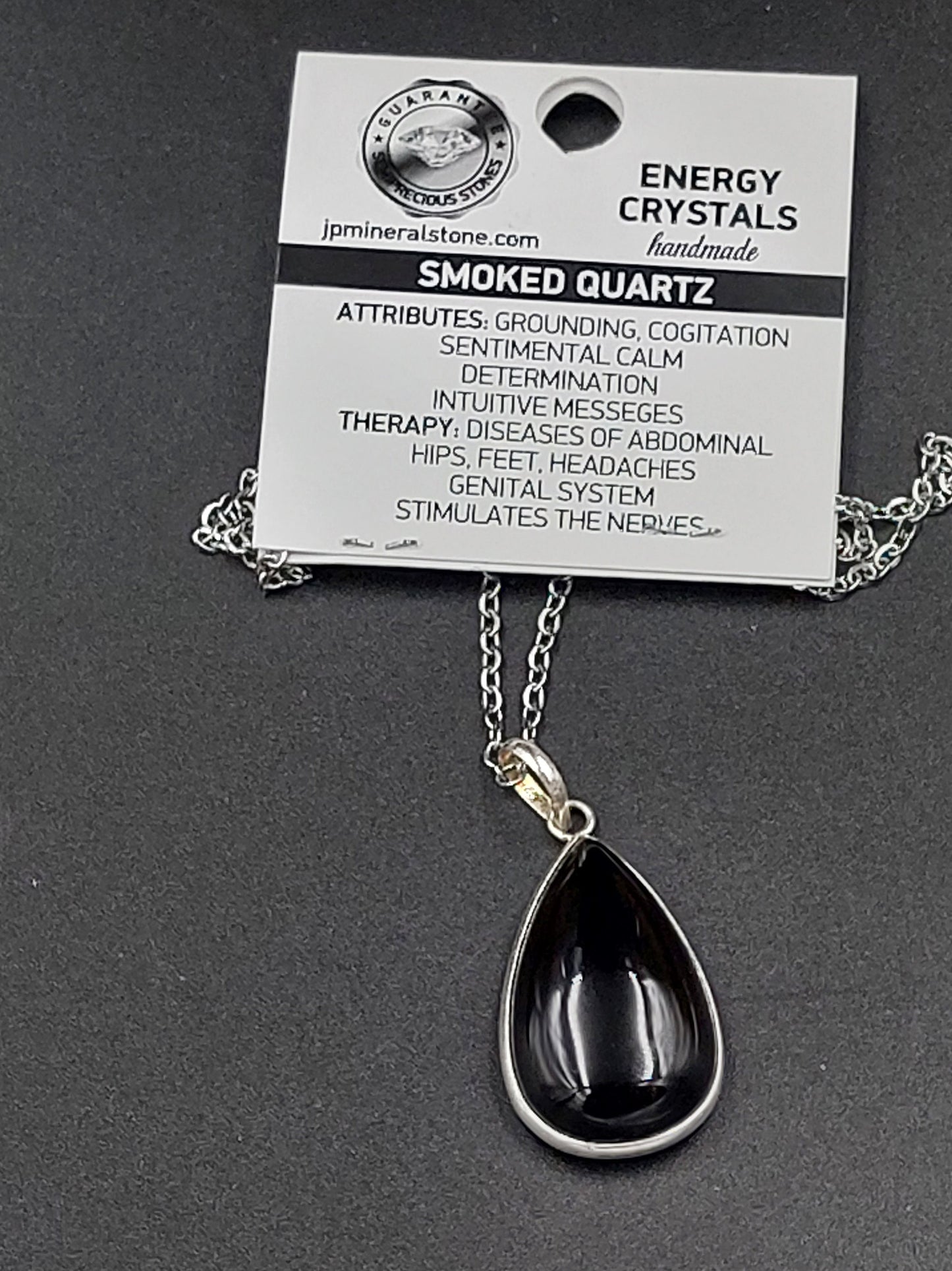 Luxuriöser Rauchquarz-Anhänger aus Sterlingsilber 925, Cabochon-Schliff, Heilkristall, Zubehör, Sternzeichen, Mineralstein