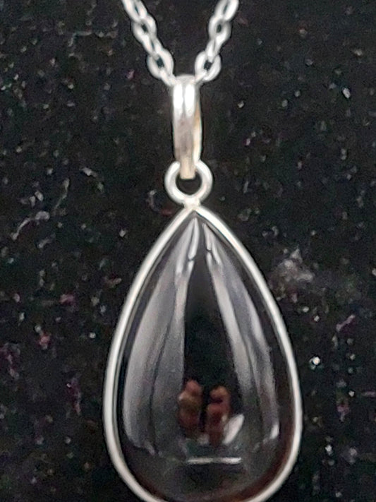 Luxuriöser Rauchquarz-Anhänger aus Sterlingsilber 925, Cabochon-Schliff, Heilkristall, Zubehör, Sternzeichen, Mineralstein