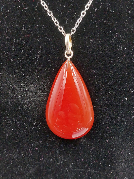 Κολιέ από κρύσταλλο Carnelian επιχρυσωμένο