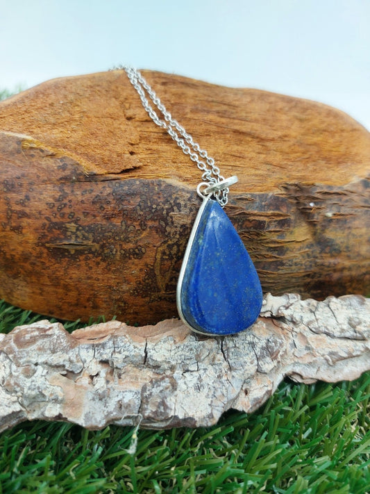 Lapislazuli Sterling Silber 925 Anhänger Cabochonschliff Heilkristall