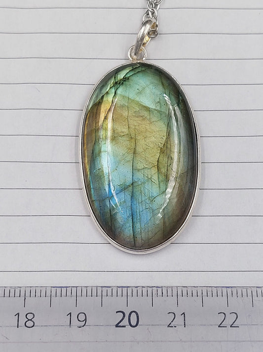 Luxus Labradorit Sterling Silber 925 Anhänger Cabochon Cut Healing Kristall Zubehör Sternzeichen Mineral Stein
