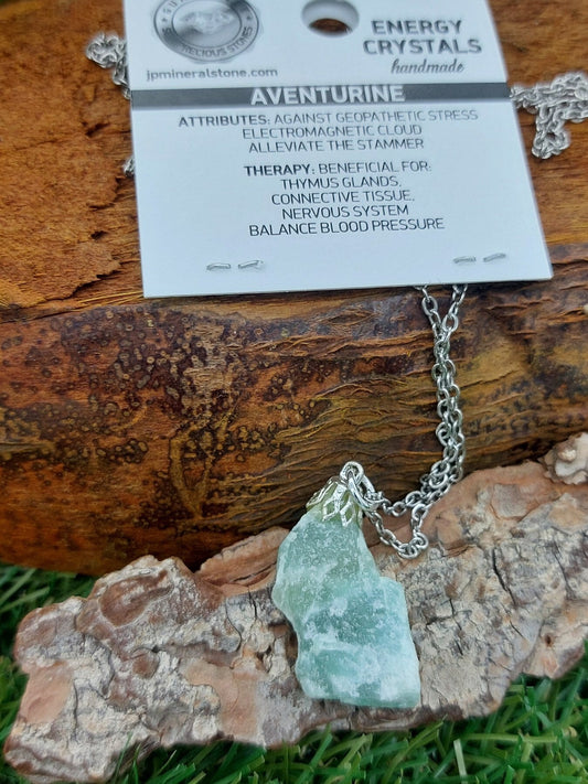 Natürliche Aventurin-Kristall-Halskette