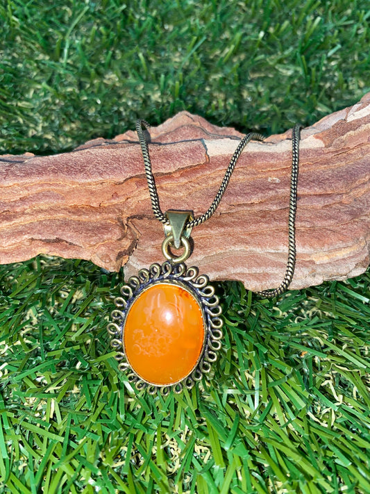 Κολιέ από ορείχαλκο από κρύσταλλο Carnelian